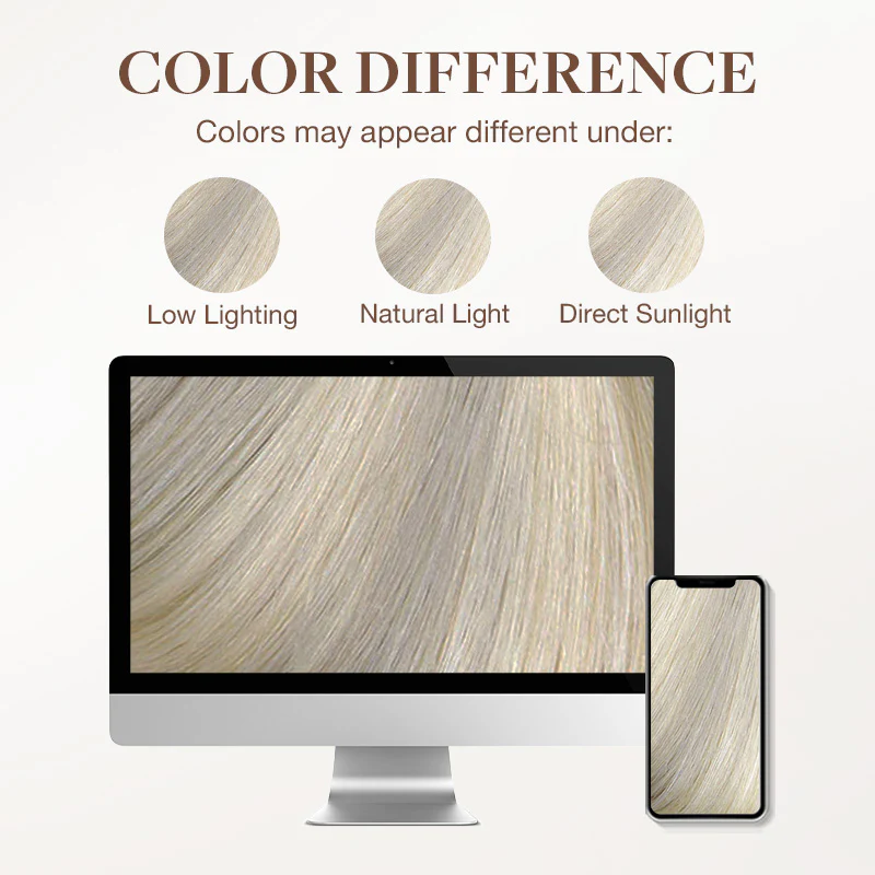 Ash Blonde Highlights (17A/60A) Wire Hair Extensions (70g-110g) - Image 7