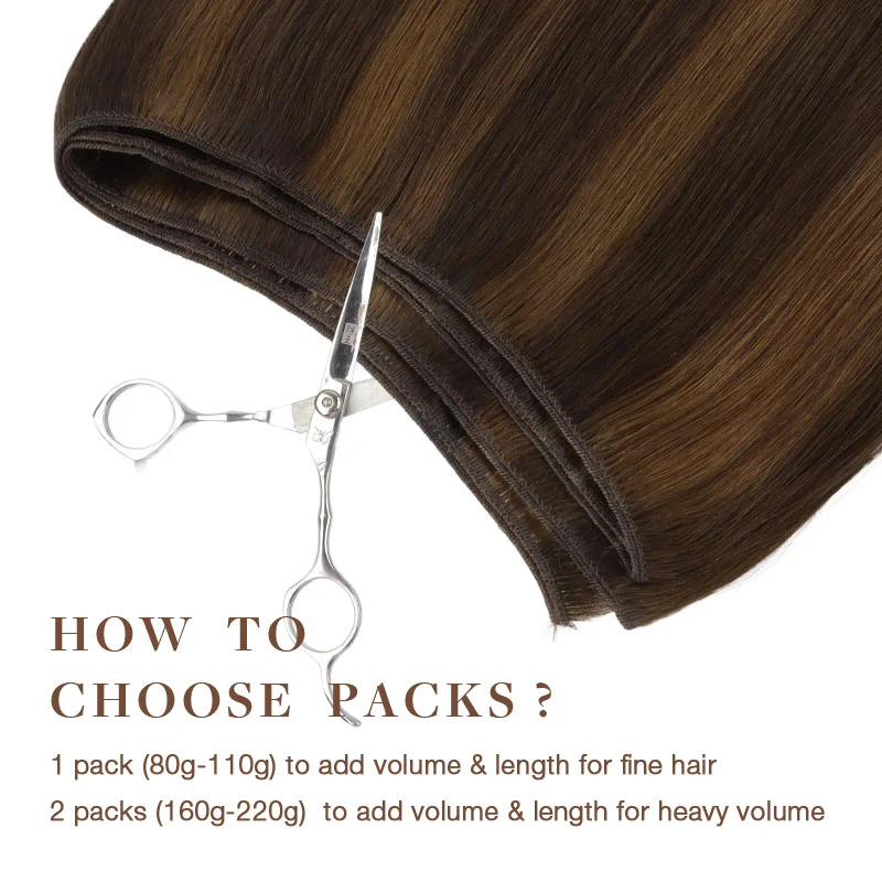 Brown Sugar Swirl Highlights (2C/4E/6C) Sew-In Weft Hair Extensions (80g-120g) - Image 3