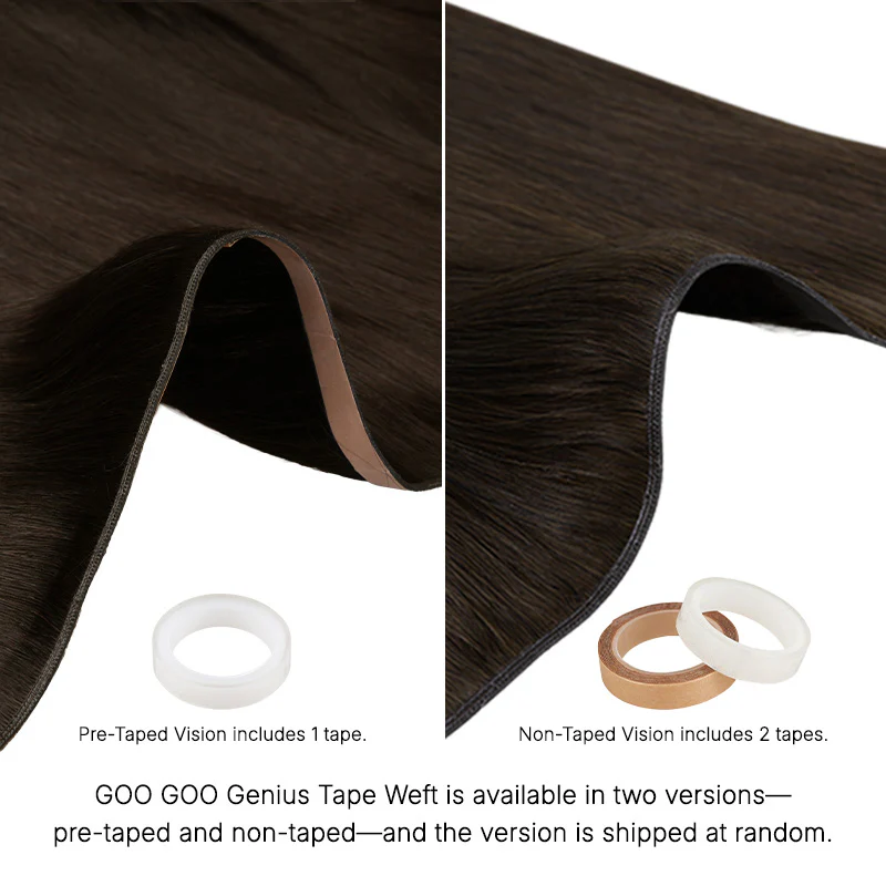 Dark Brown (2) Genius Tape Weft Hair Extensions 60g - Image 10