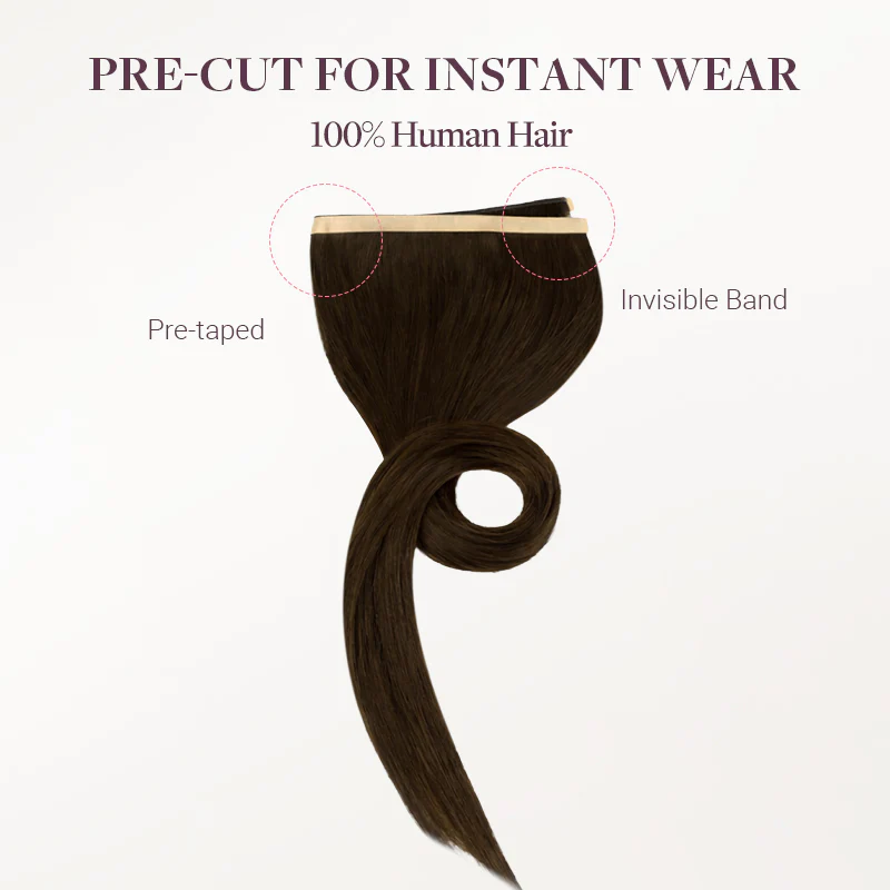 Dark Brown (2) Genius Tape Weft Hair Extensions 60g - Image 18