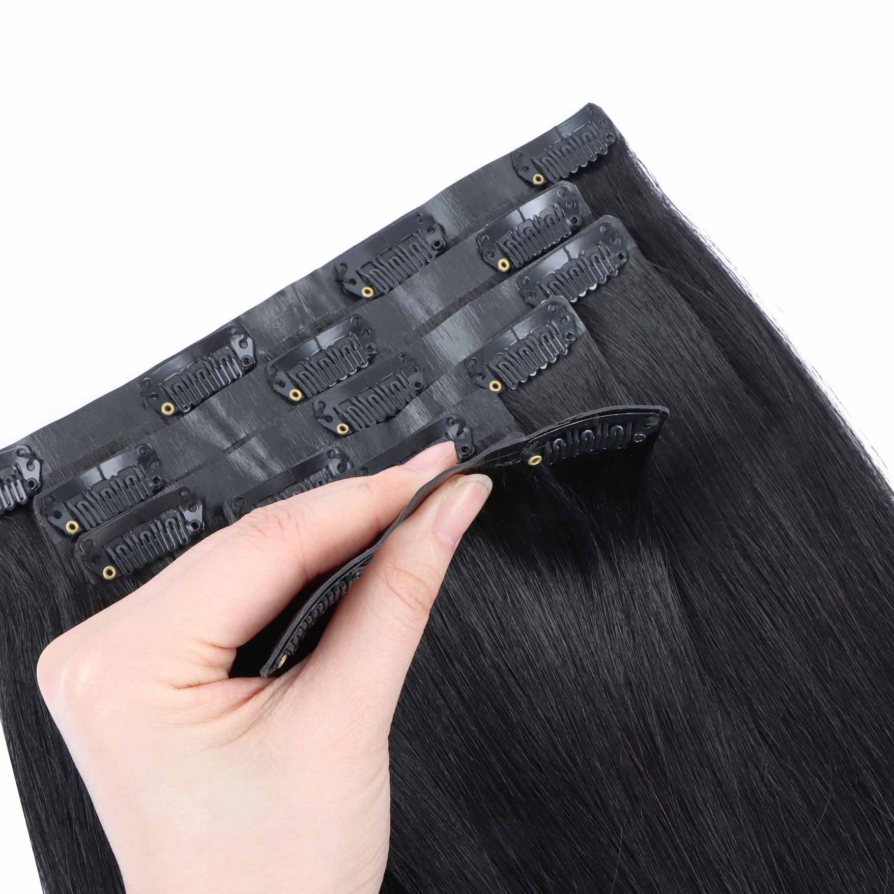 Jet Black (1) Seamless Clip-Ins (130g-160g) - Image 4