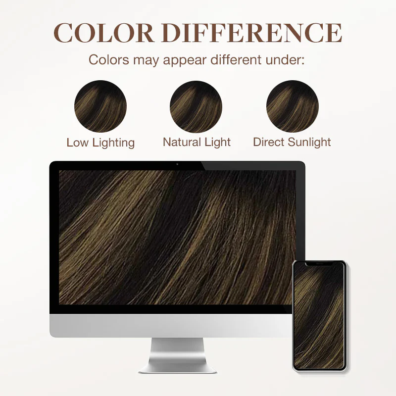 Natural Black Balayage (1B/6/1B) Wire Hair Extensions (70g-110g) - Image 7