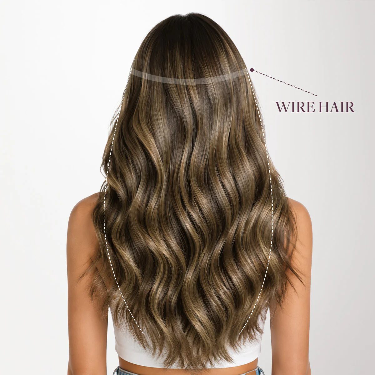 Caramel Blonde Balayage (4/27/4) Wire Hair Extensions (70g-110g) - Image 4