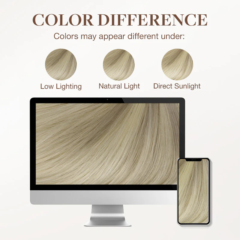 Platinum Blonde Balayage (17/22/60) Wire Hair Extensions (70g-110g) - Image 7